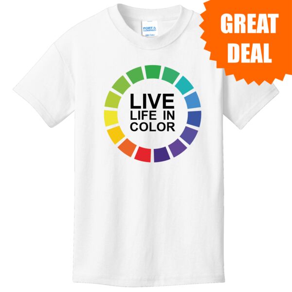 Youth Full Color Printed White Tee Thumbnail